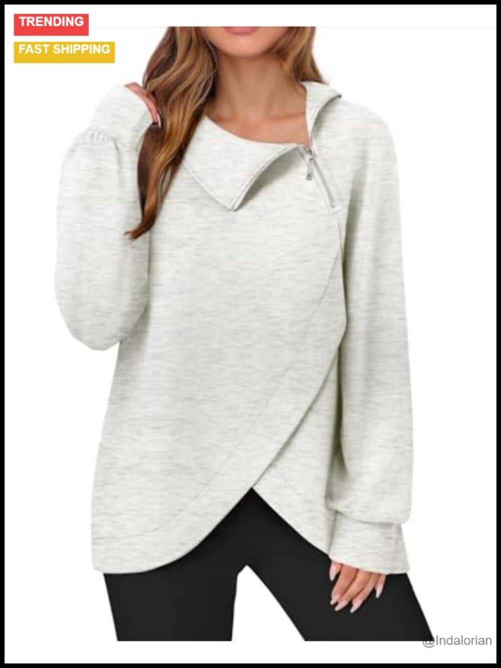 Quarter Zip Sweatshirt Turtleneck Tunic Pullover Lightweight Women's Casual